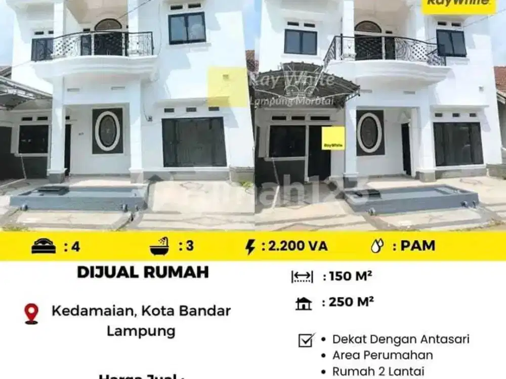 Dijual Rumah Berlokasi di Kedamaian, Kota Bandar Lampung.