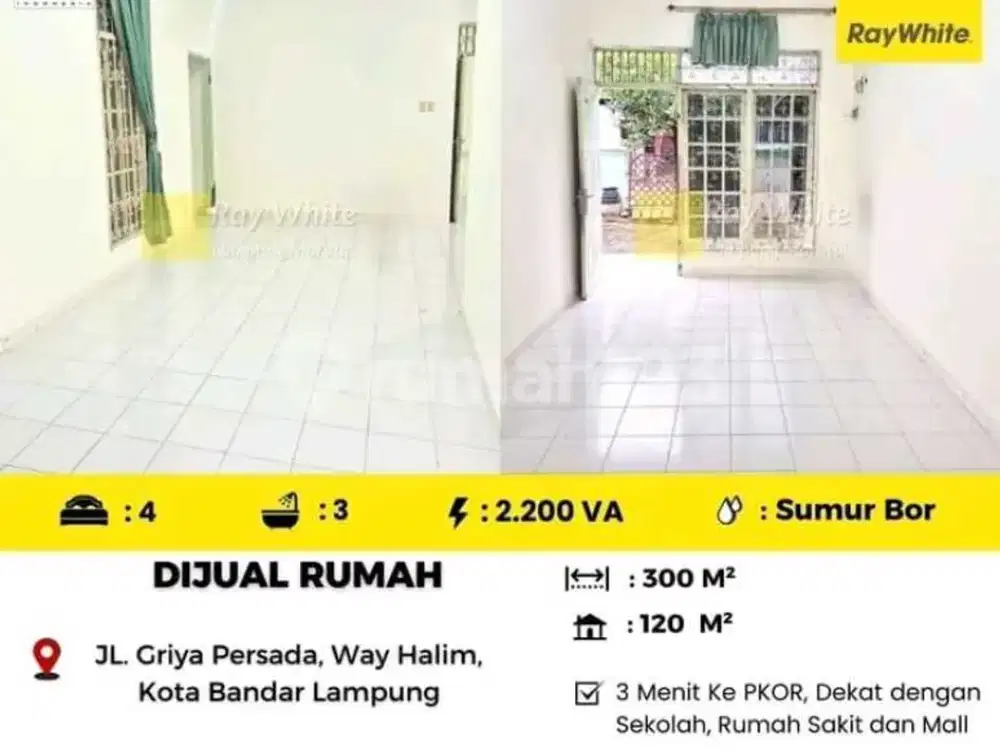 Dijual Rumah yang Berlokasi di Way Halim Kota Bandar Lampung