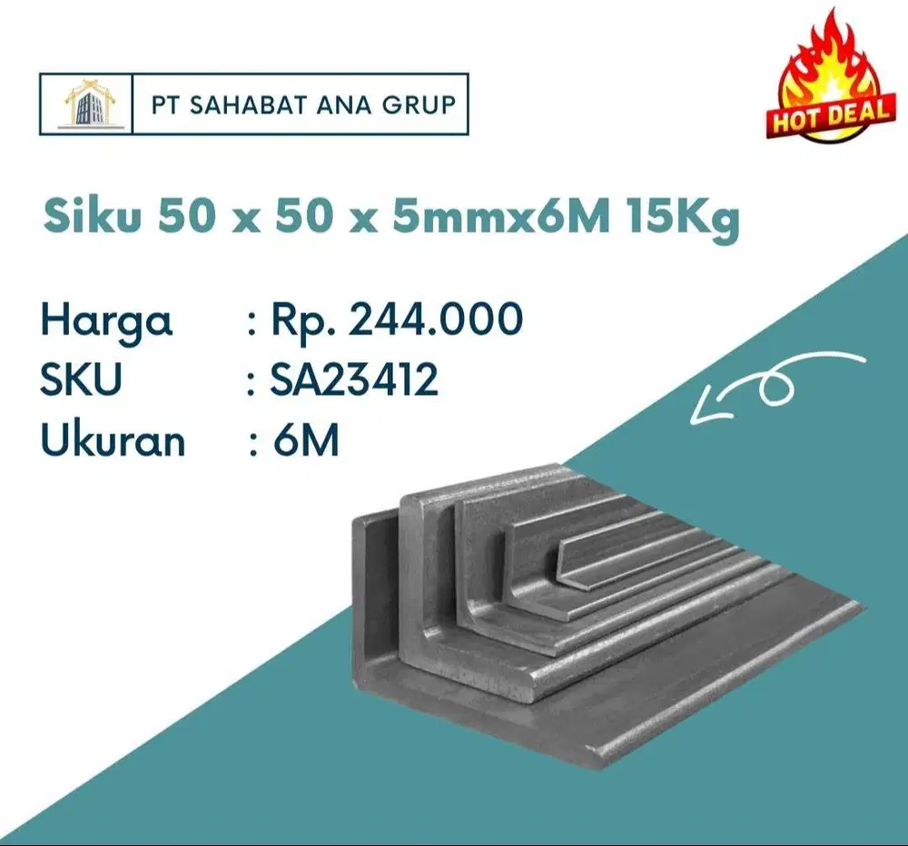 Siku 50 x 50 x 5mmx6M 15Kg