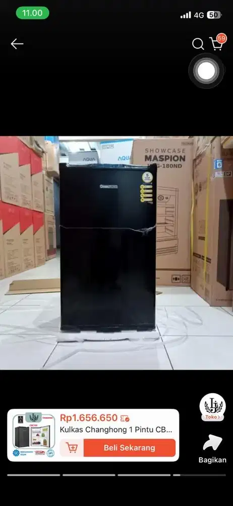 Dijual kulkas changhong