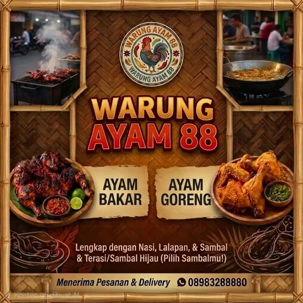 Penjaga warung makan ayam goreng