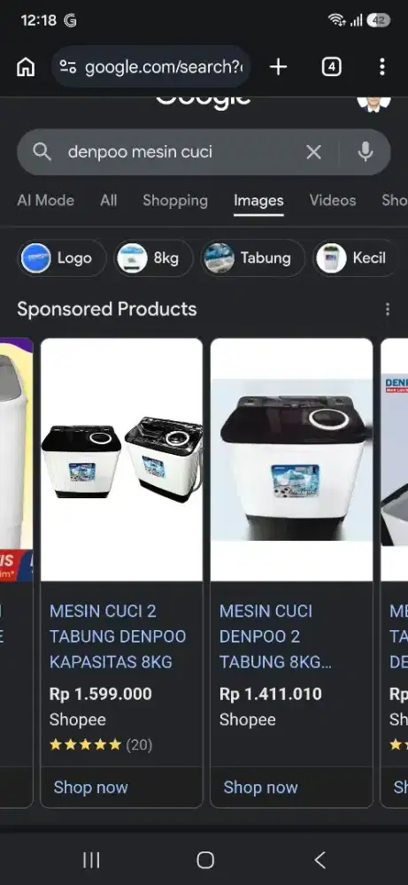 DIJUAL MESIN CUCI DENPOO 8KG