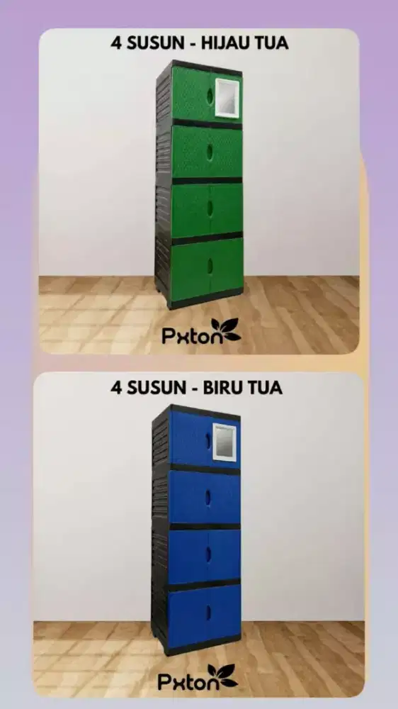Rak lemari kaca 4 susun
