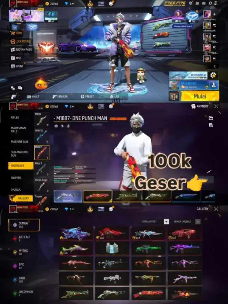 Promo jual akun game ff 100% aman dijamin sesuai dengan pesanan