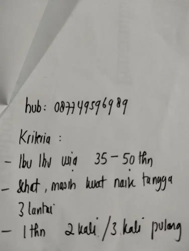 Jaga kost(  lowongan untuk ibu ibu )