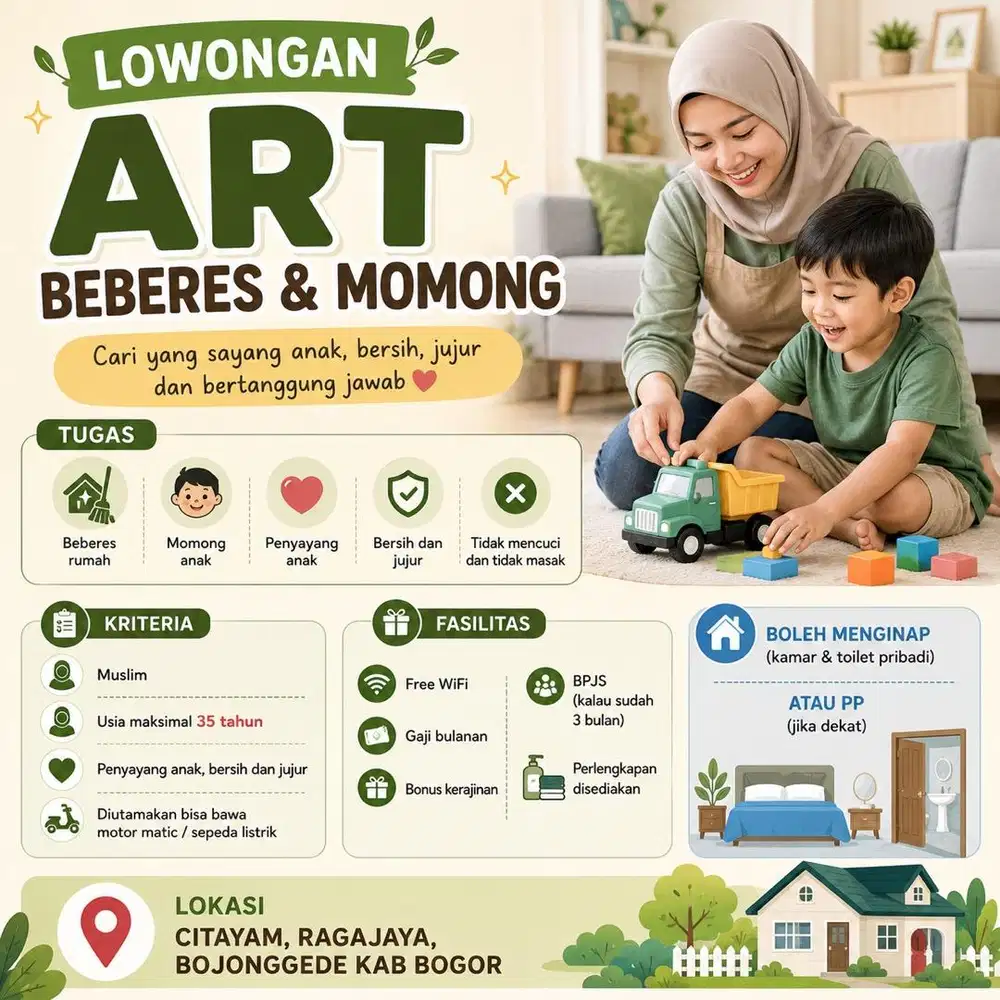 LOWONGAN ART – BEBERES & MOMONG ANAK