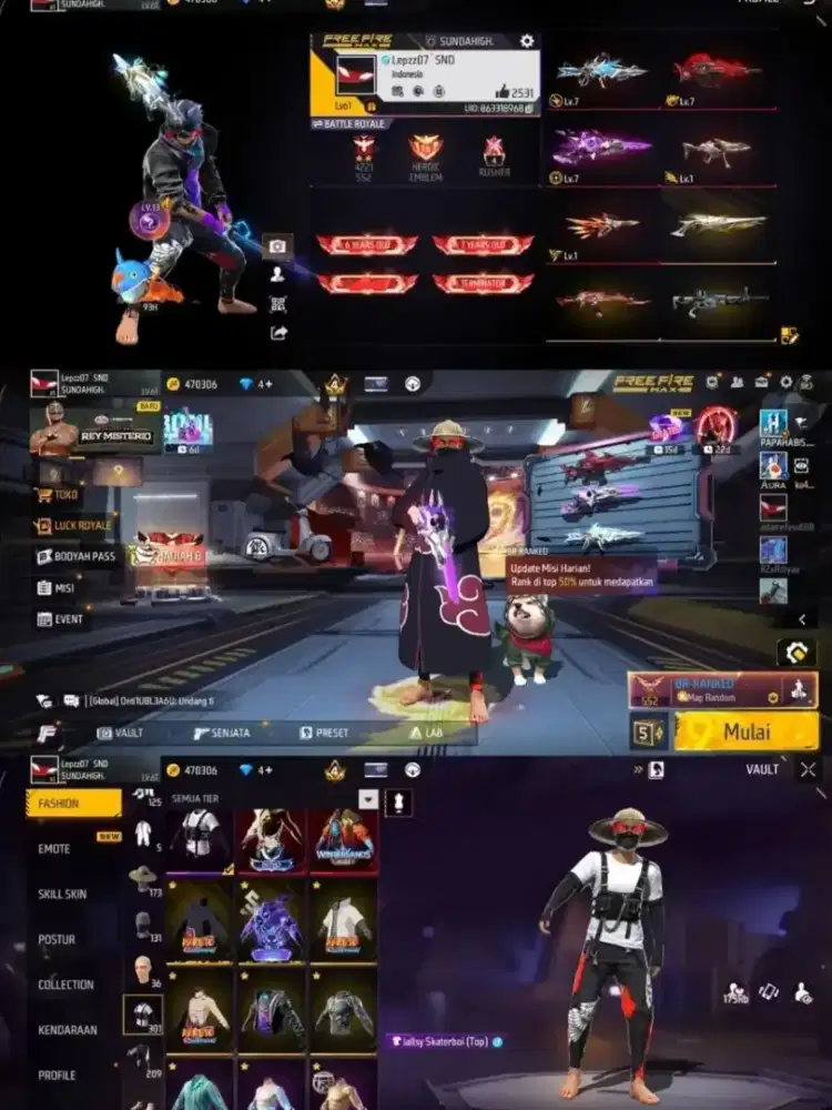 jual akun game ff 100% aman dijamin sesuai dengan pesanan