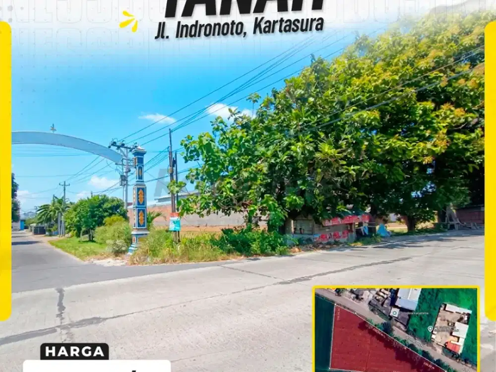DISEWAKAN TANAH STRATEGIS KAWASAN PERGUDANGAN JL. INDRONOTO, KARTASURA