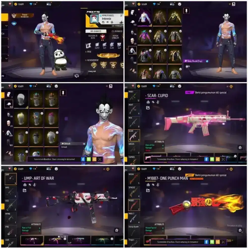 jual akun game ff 100% aman dijamin sesuai dengan pesanan