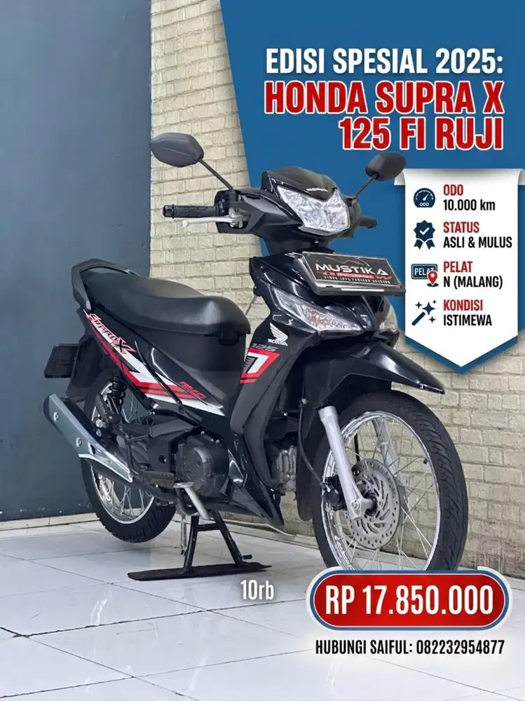 Odo 10rb Istimewa!!Honda Supra X 125 Fi 2025 N Kota Mulus-Mustika