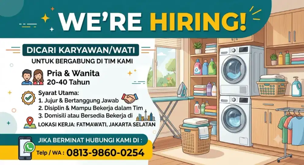 Dibutuhkan segera ART khusus Pria