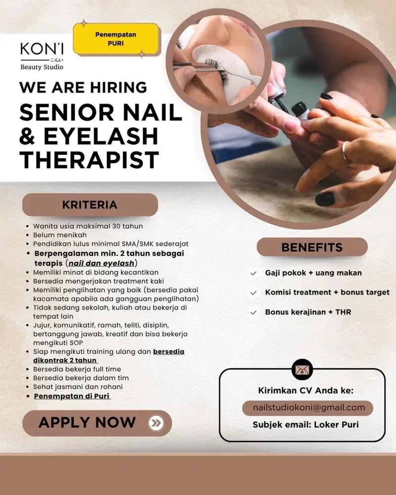 Senior Nail dan eyelash therapist