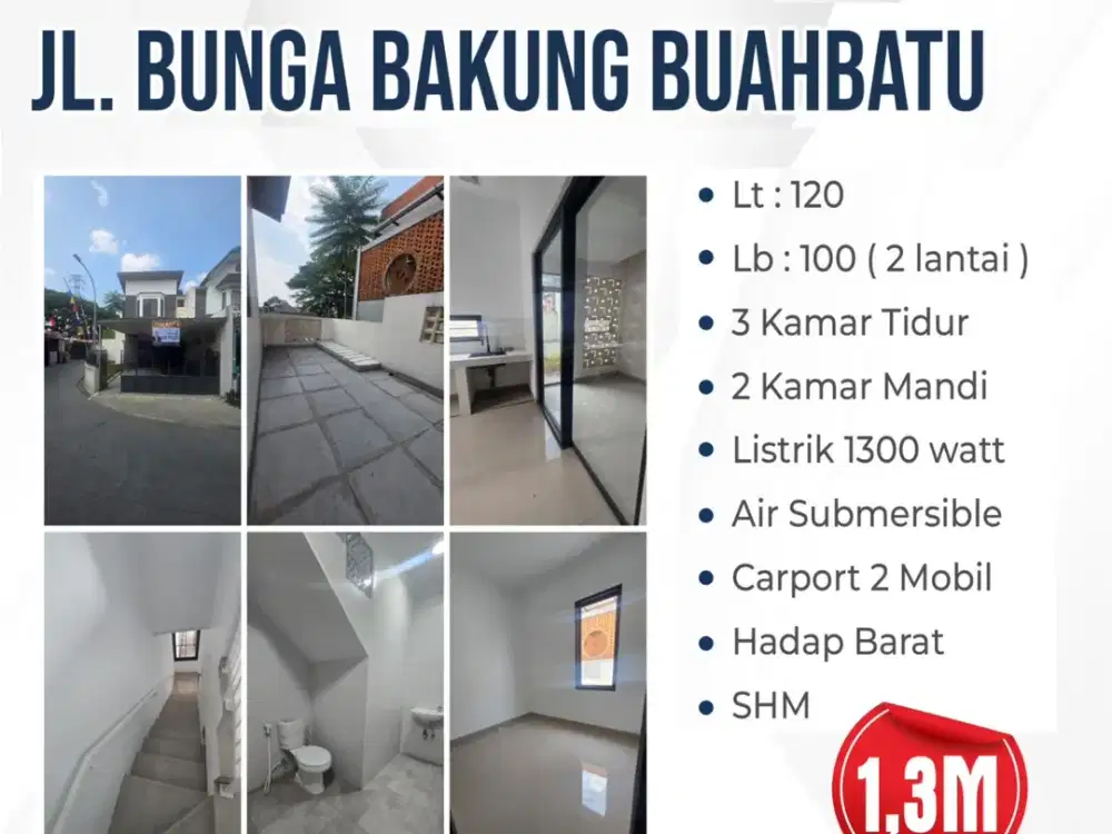 DIJUAL RUMAH BARU MINIMALIS – JL. BUNGA BAKUNG BUAHBATU