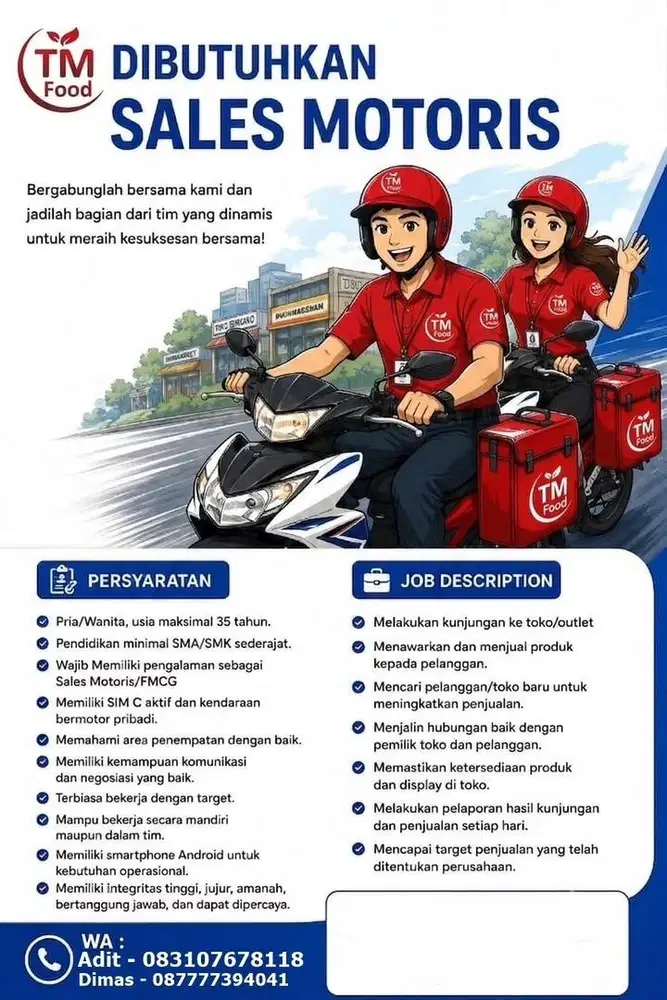 Lowongan untuk pria dan wanita