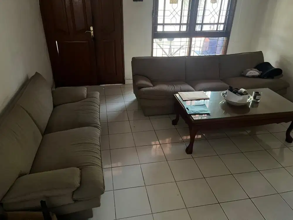 Sofa Full Set 3 2 1 warna coklat keputihan