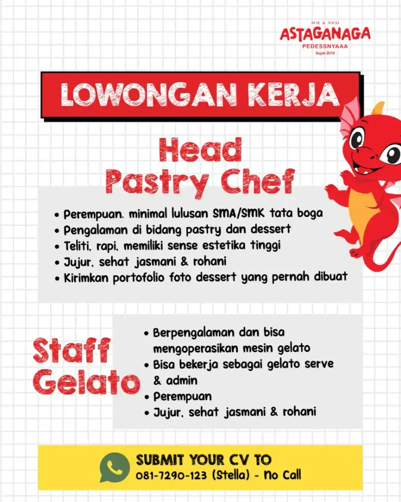 Head Pastry Chef
