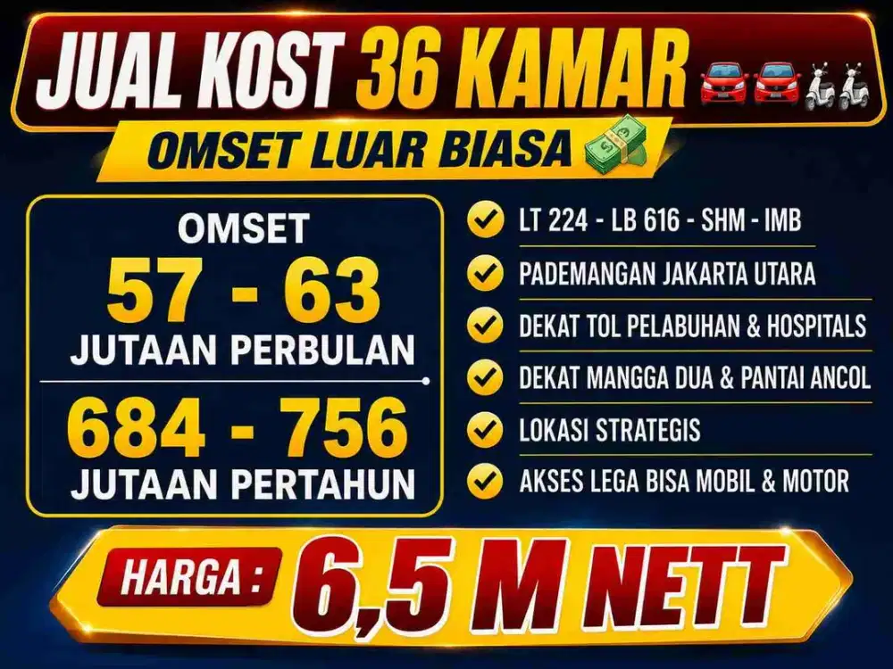 JUAL KOST KOSAN PADEMANGAN