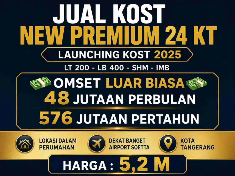 JUAL KOSAN KOSAN NEW TANGERANG DEKAT BANDARA SOEKARNO HATTA