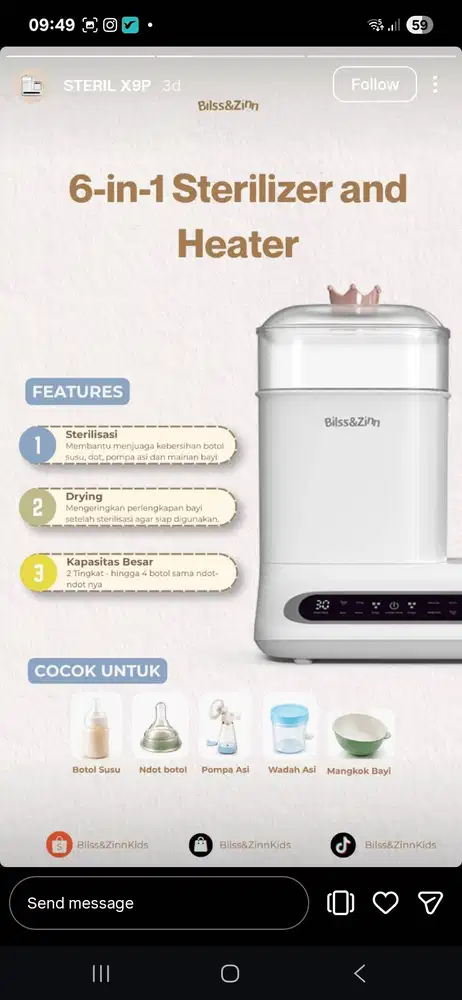 Pemanas dan sterilizer susu