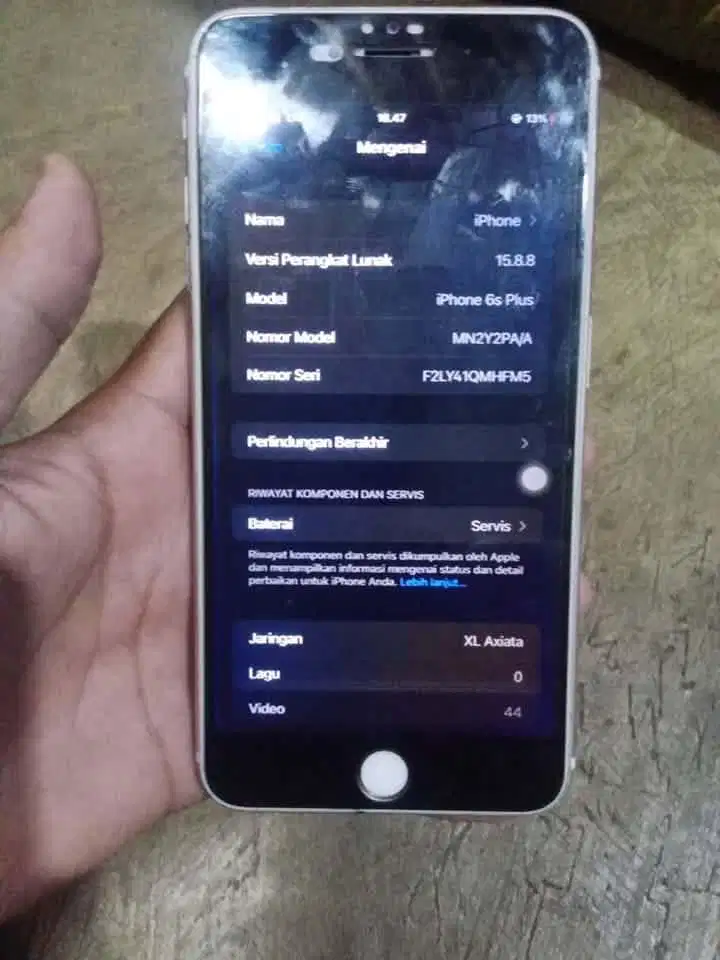 iphone 6s plus lcd kedip kedip. baterai perlu servis