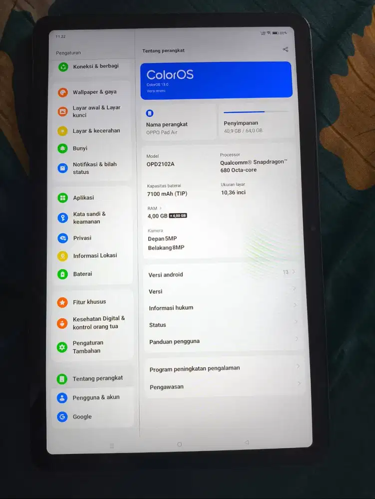 OPPO Tab Air Batangan Normal
