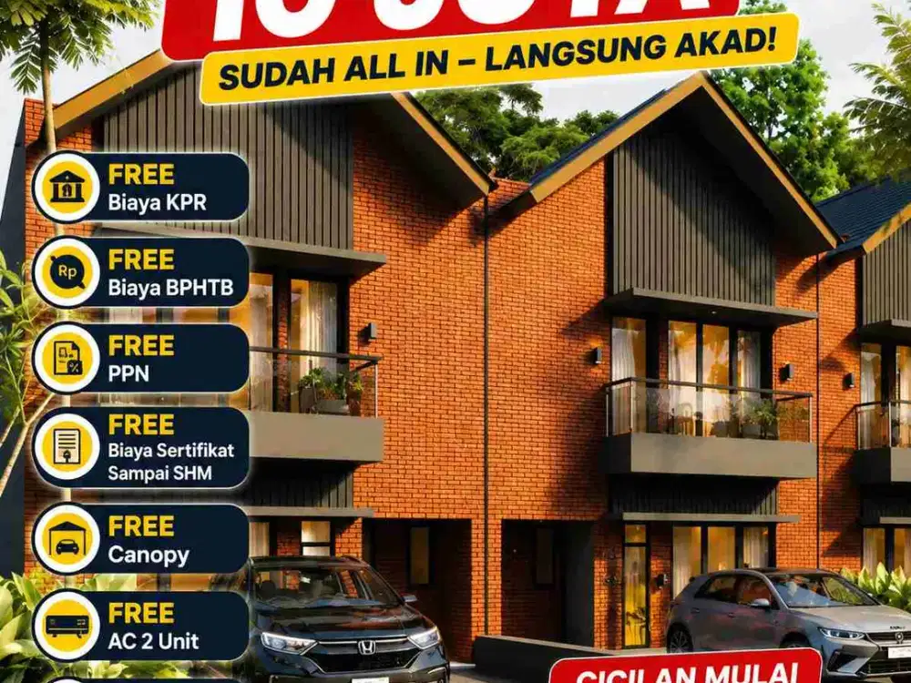 10 Juta Lsg Akad, Rumah Cluster Cakung - Pulo Gebang, Jakarta Timur (Akses Bekasi & Cempaka Putih)