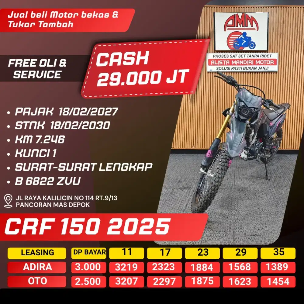 CRF 150 2025 CASH / KREDIT ALISTA