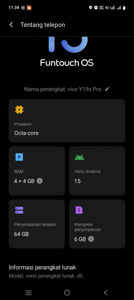 Vivo y19s pro 4+4