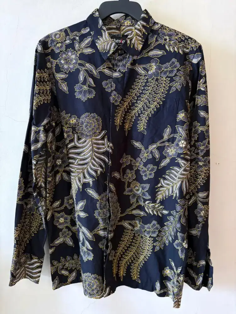 Kemeja Pria Batik Premium Slim Fit size M Lengan Panjang Bahan Katun
