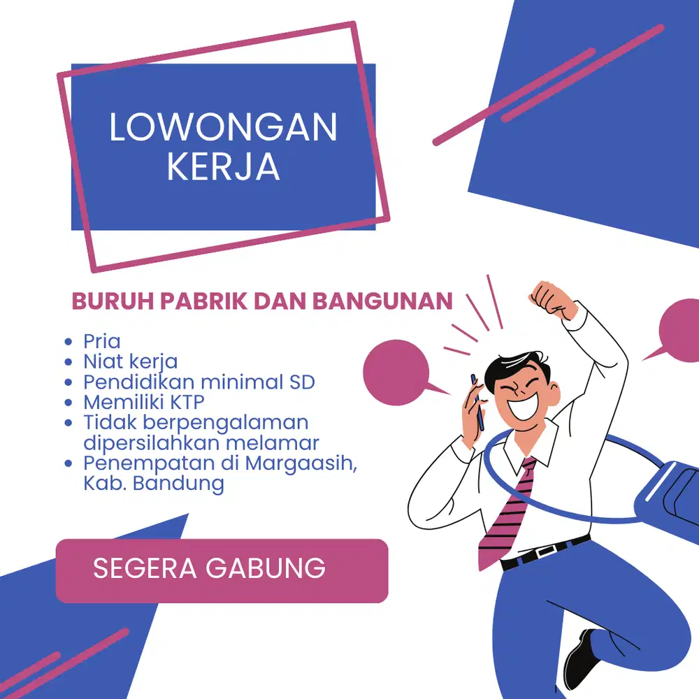 LOWONGANG KERJA BURUH PABRIK