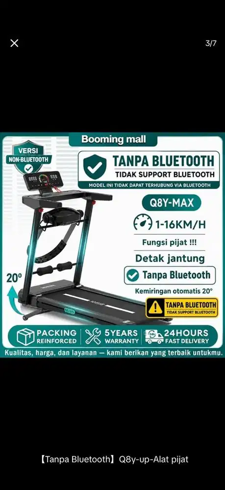 Treadmill Q8-Max lengkap ada alat pijitnya