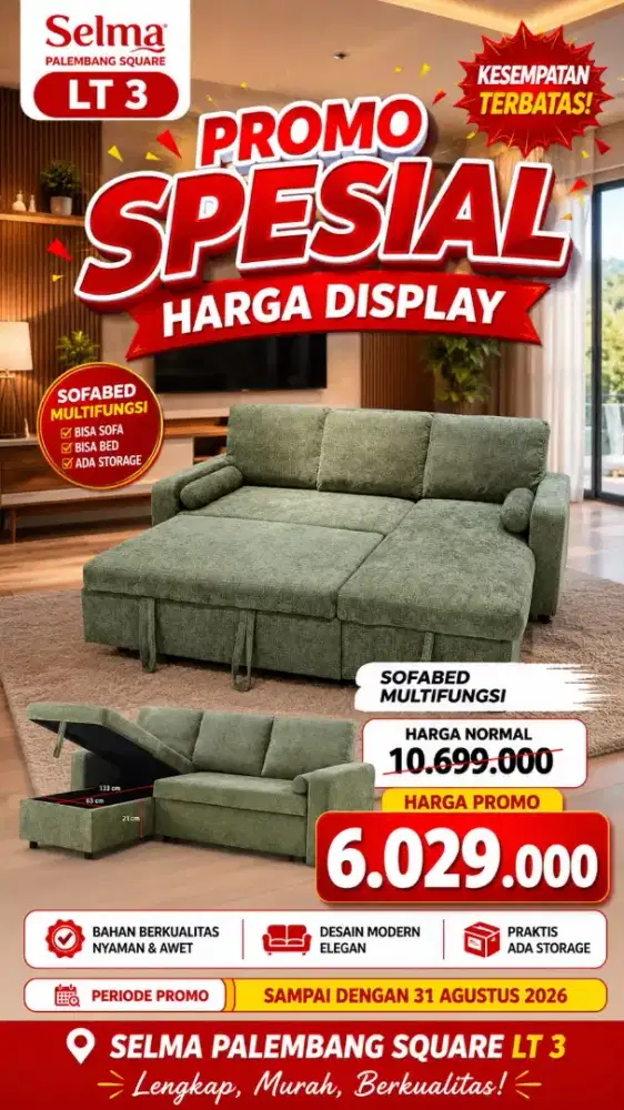 Sofa multifungsi promo bulan agustus by home kredit bunga 0%