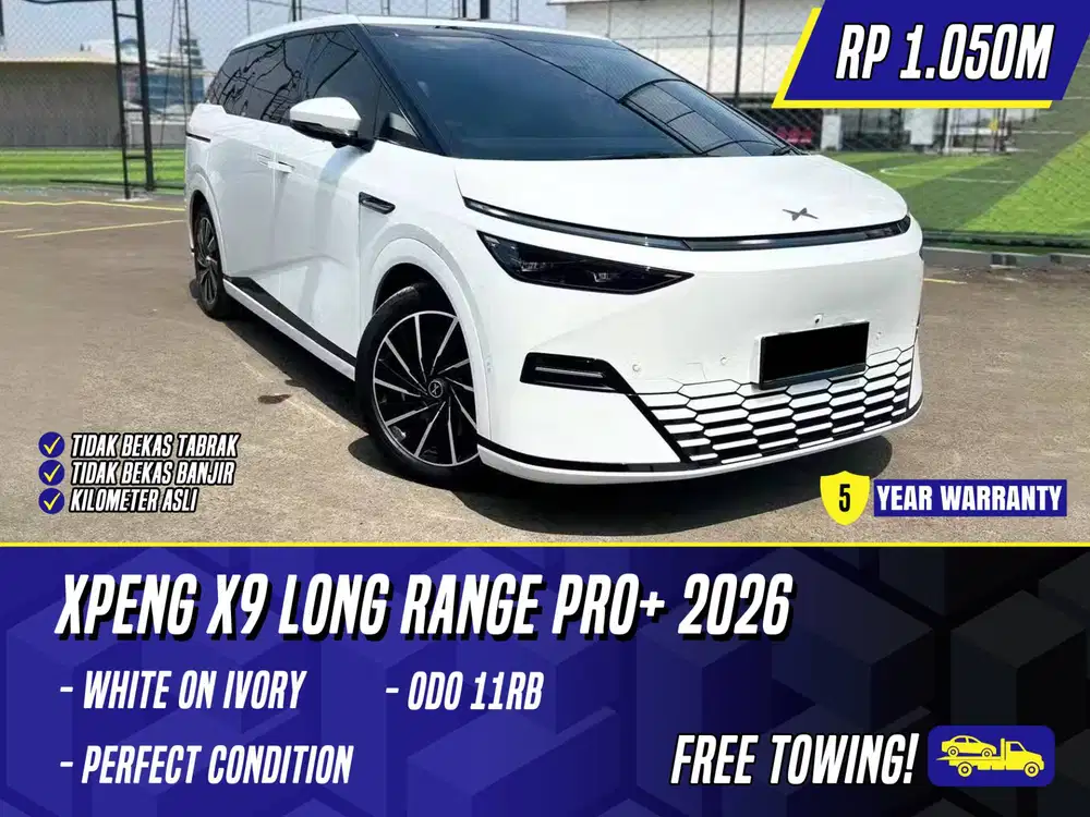 XPeng X9 Long Range Pro+ 2026 NIK 2025 White on Ivory Putih Pro Plus X