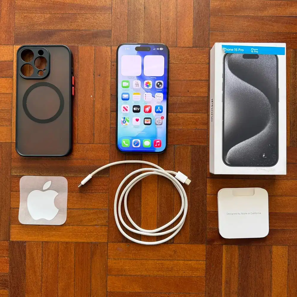 iPhone 15 Pro 256GB Black Titanium BH 87% IMEI Terdaftar Beacukai