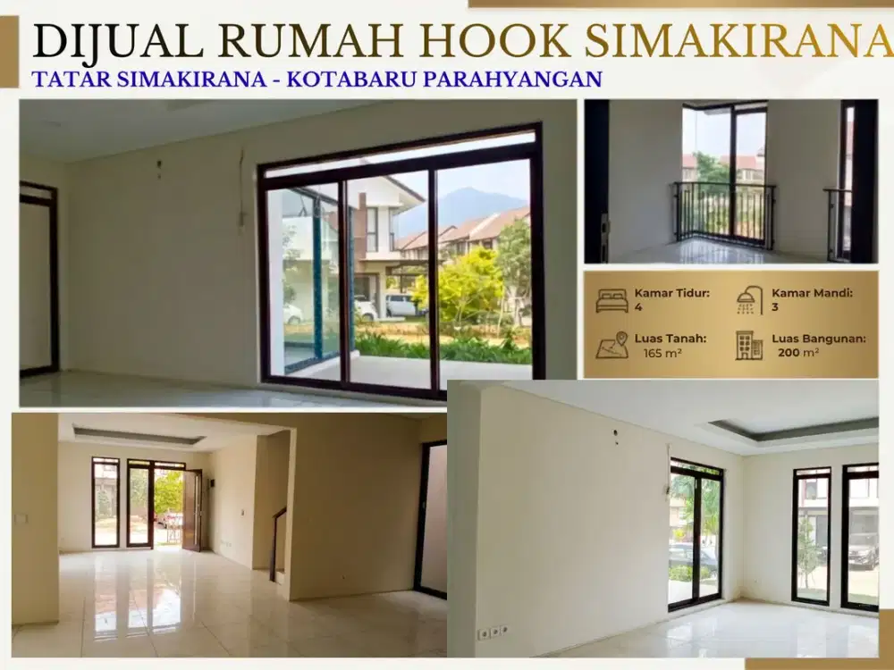DIJUAL RUMAH – TATAR SIMAKIRANA, KOTA BARU PARAHYANGAN  Hook | 2 Lantai | LT 165 m² | LB 200 m² | 4 KT | 3 KM