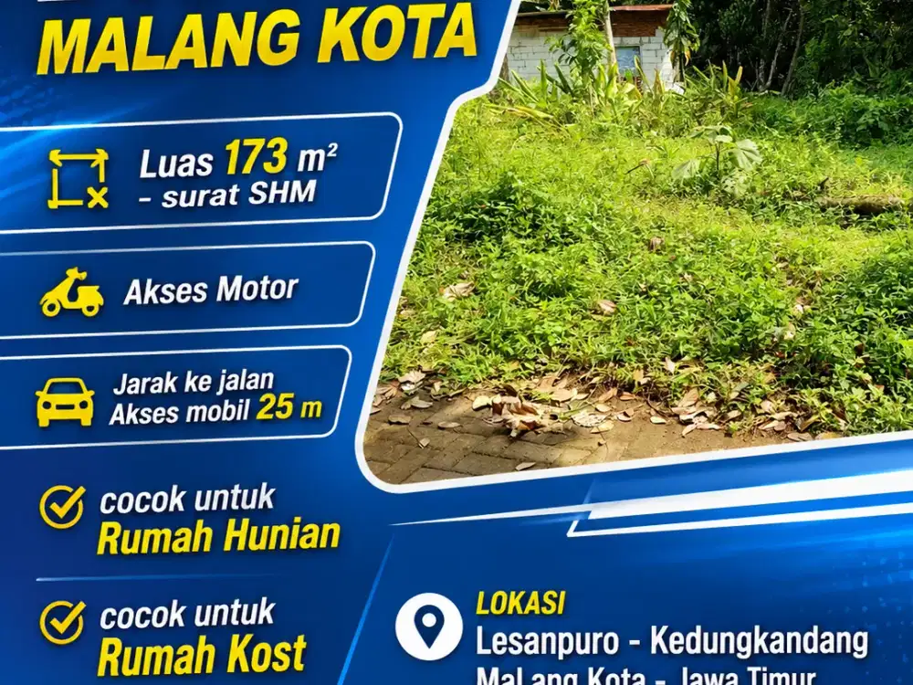 TANAH MURAH SHM MALANG KOTA LESANPURO SAWOJAJAR MALANG KOTA