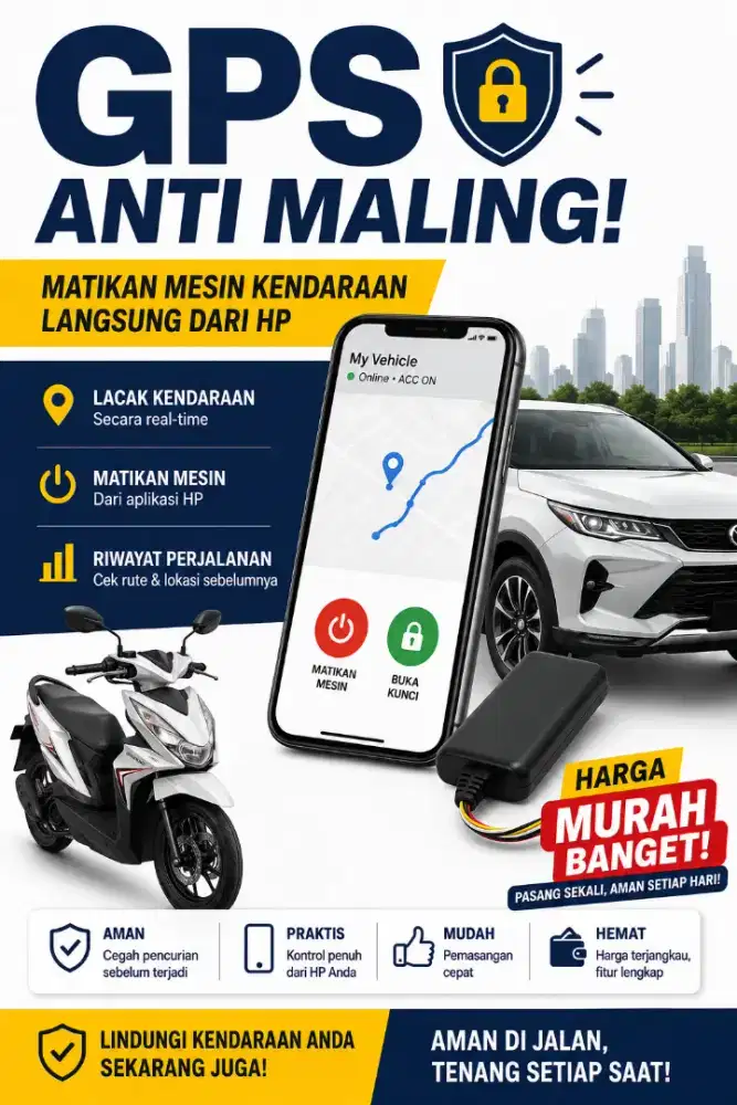 GPS Motor dan Mobil (Bisa matikan mesin dari aplikasi HP)