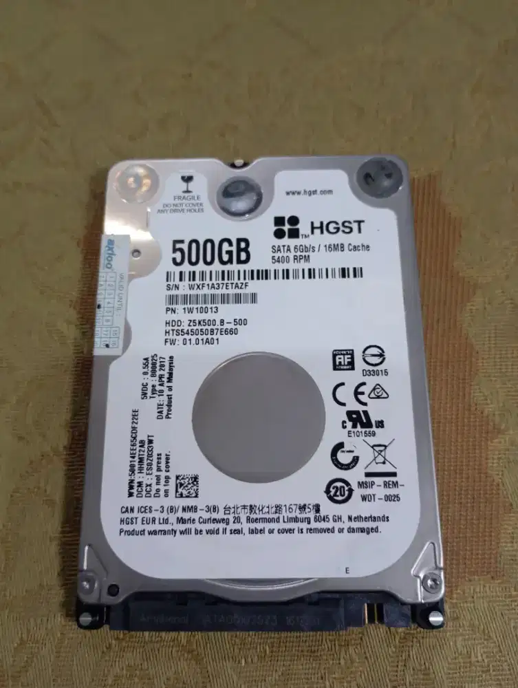 Hardisk laptop slim HGST 500GB