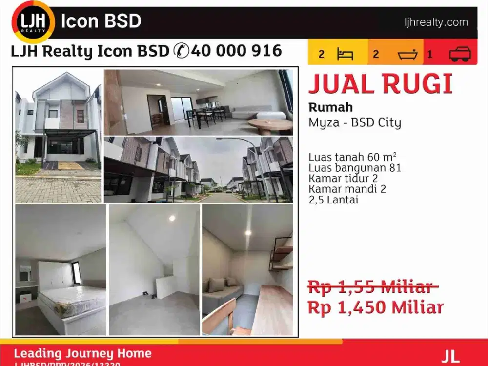 Jual Rugi Rumah Hunian Myza BSD City
