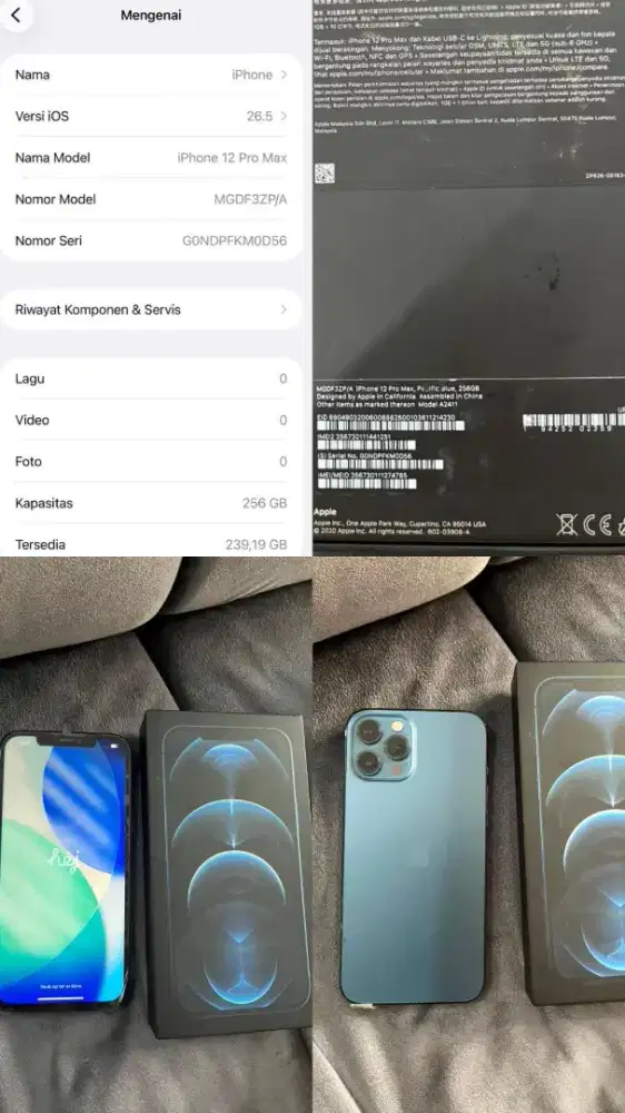 IPHONE 12 PRO MAX 256GB PASIFIC BLUE