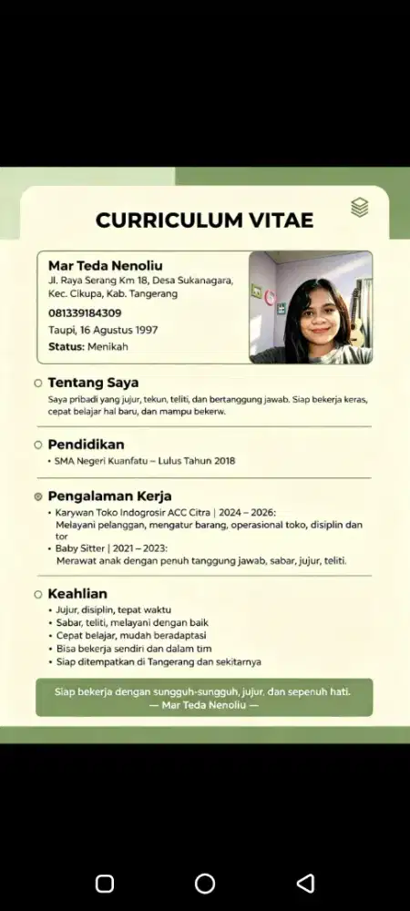 Info lowongan kerja