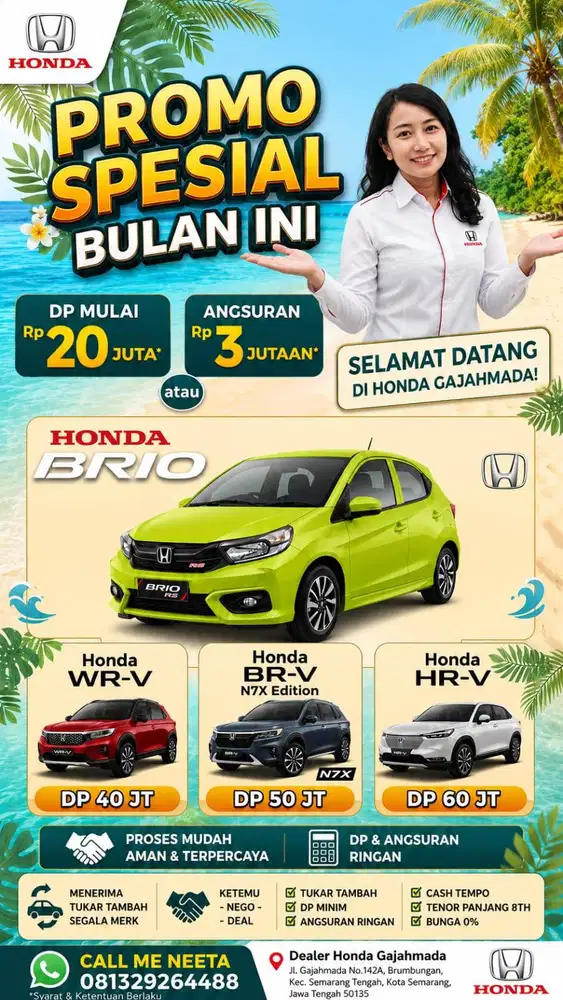 HONDA BRIO SATYA E CVT MATIC 2026 PROMO DP RINGAN