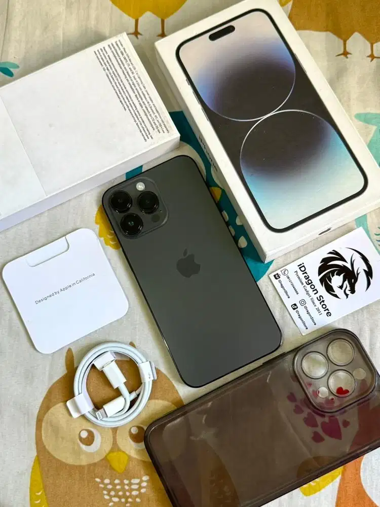 iphone 14 pro max 512gb warna space black fullset mulus