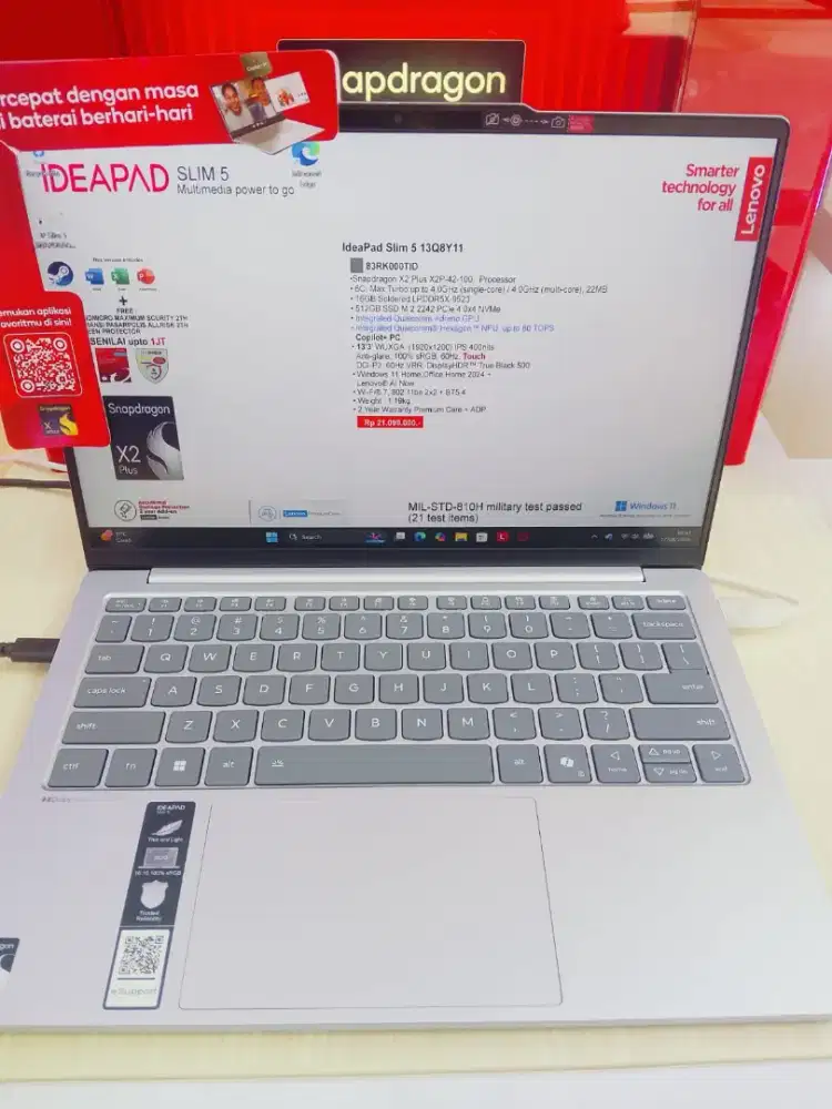 Laptop Lenovo IDEAPAD SLIM 5 SNAPDRAGON 14 16GB+512GB