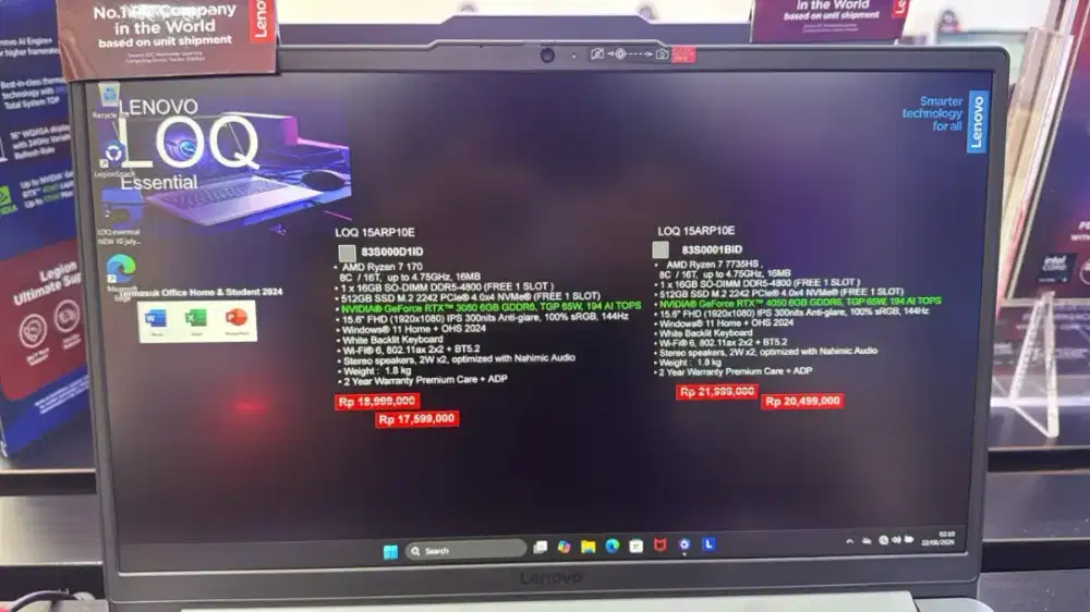 Laptop Lenovo LOQ Essential RTX 3050 14 16GB+512GB