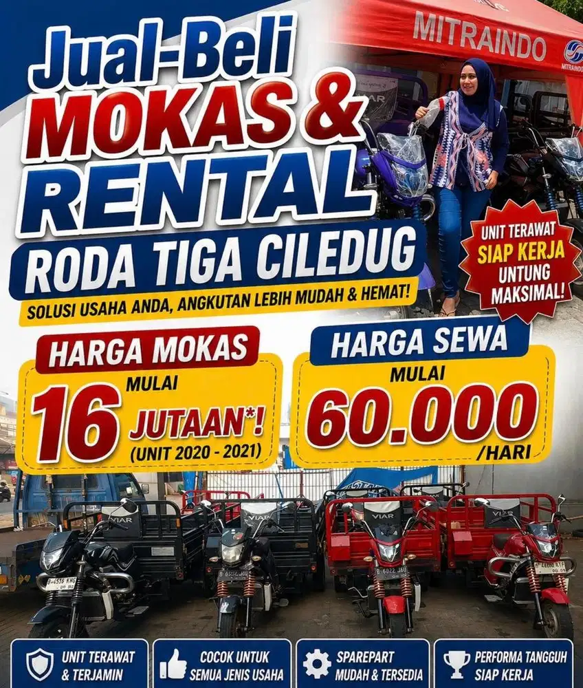 JUAL BELI MOKAS & SEWA RODA TIGA