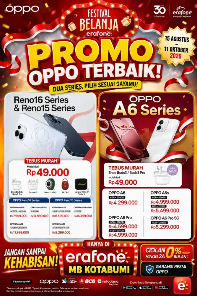 PROMO OPPO TERBAIK DI ERAFONE MB KOTABUMI