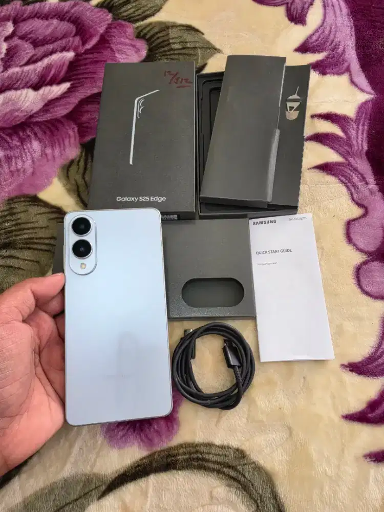Samsung S25 Edge ram 12/512gb garansi 26-12-2026 mlus like new,ful ori