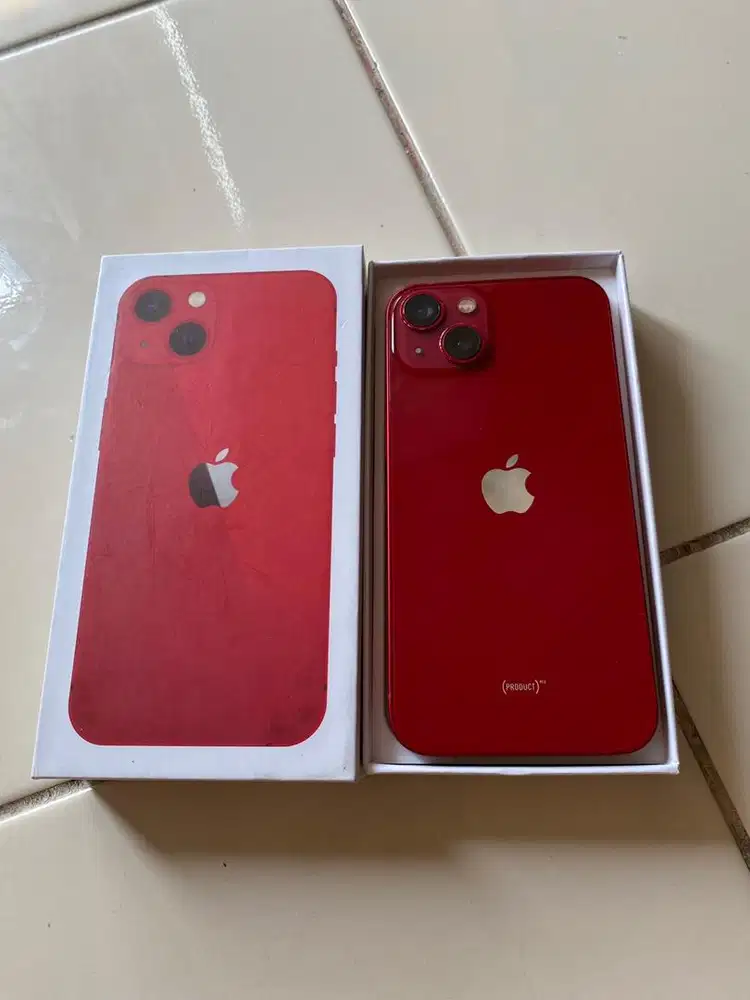 Bismillah Jual iPhone 13 128 Merah Fullset Original Mulus No Minus