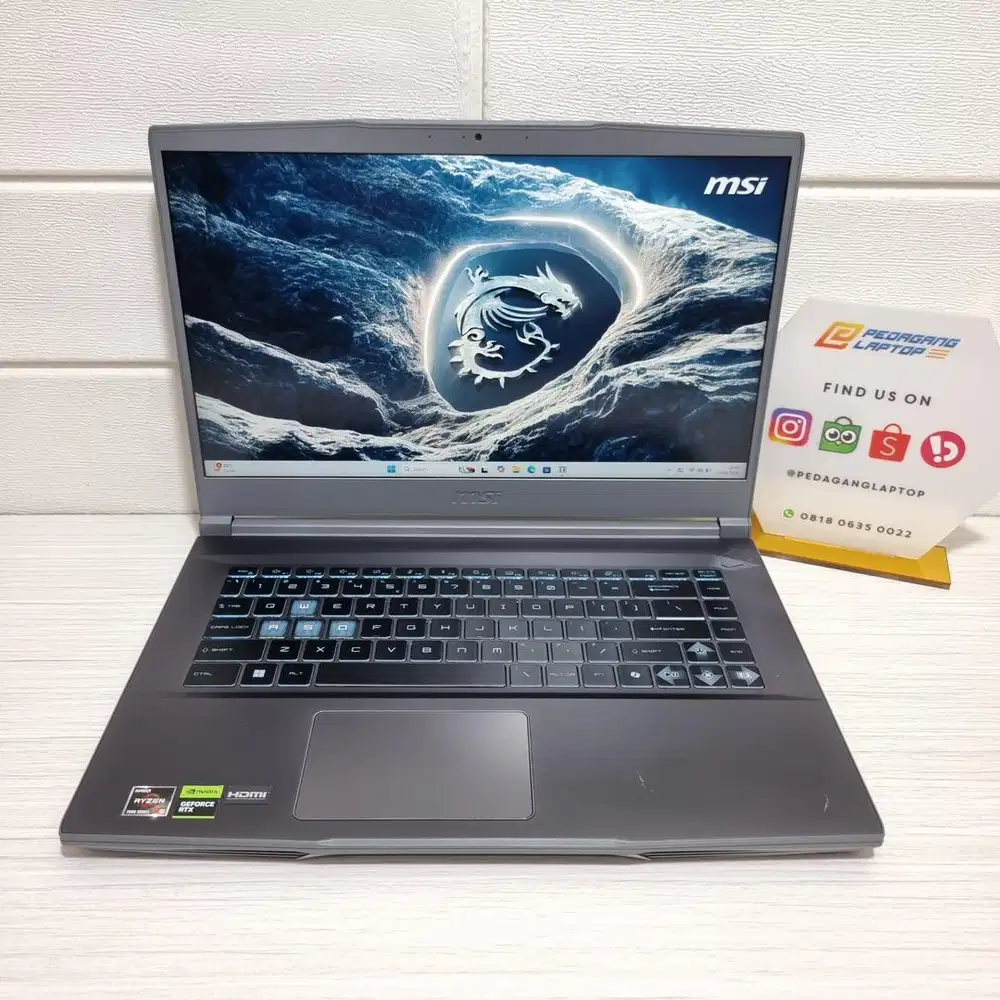 MSI Thin A15 B7UCX AMD RYZEN 5-7535HS RAM 16GB SSD 512GB RTX 2050